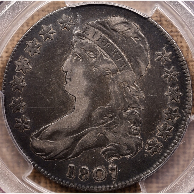 1807 O.114 Large Stars Capped Bust Half Dollar PCGS VF30 CAC