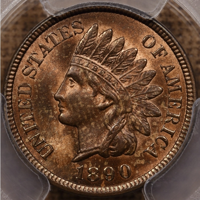 1890 Indian Cent PCGS MS63 RB