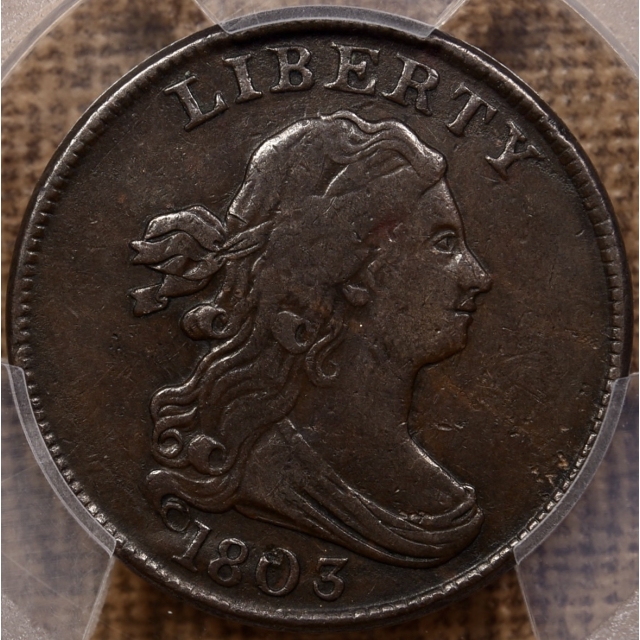 1803 C.3 Draped Bust Half Cent PCGS VF30