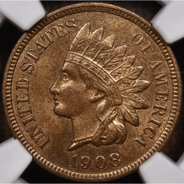 1908-S Indian Cent NGC MS64 RB CAC