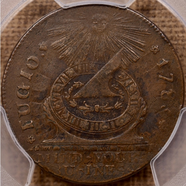 1787 N.13-X States United Fugio Cent, 4 Cinq PCGS XF45