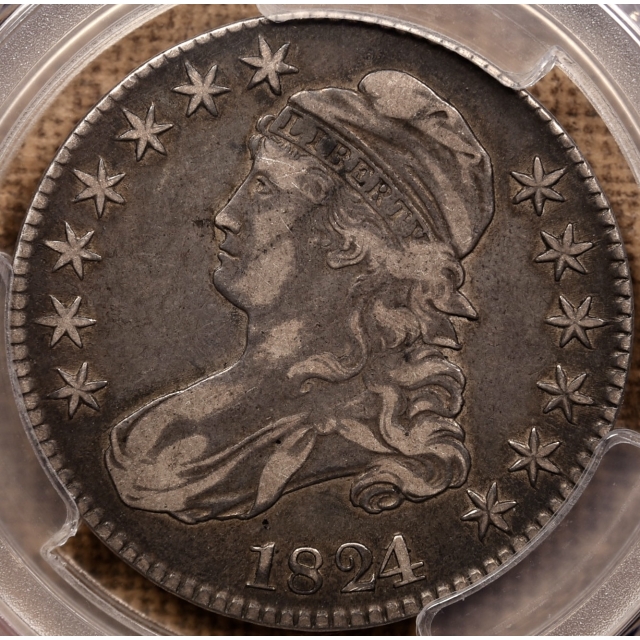 1824/1 O.101a Capped Bust Half Dollar PCGS VF30 CAC, ex. Brunner