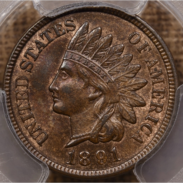 1891 Indian Cent PCGS MS63 BN