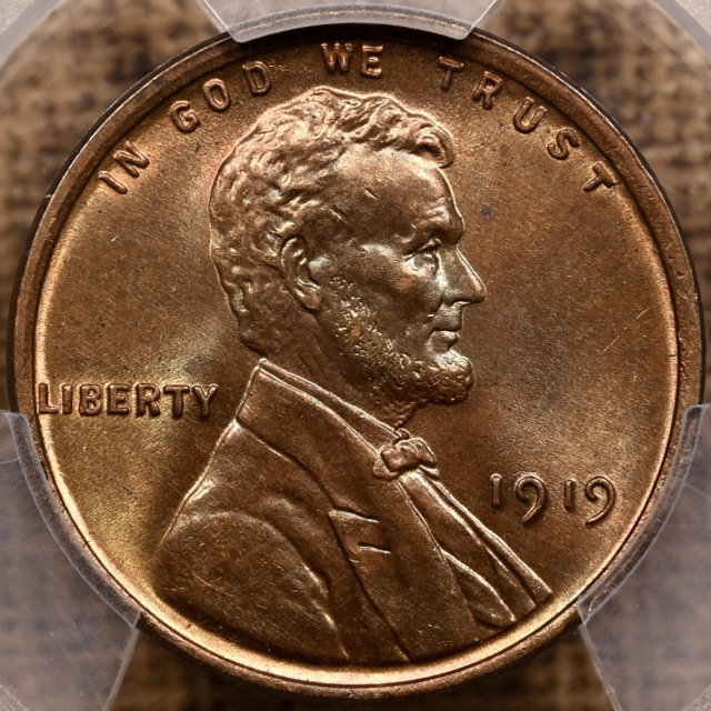 1919 Lincoln Cent PCGS MS64 RB