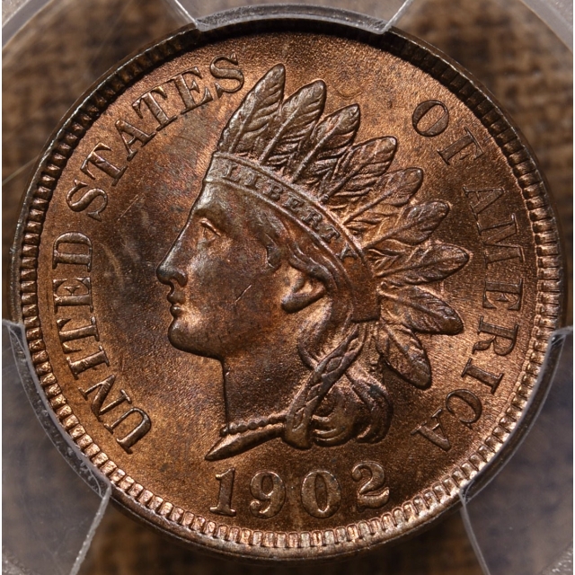1902 Indian Cent PCGS MS64 RB