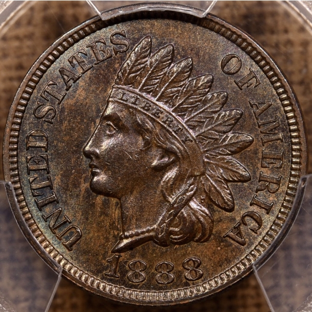 1888 Indian Cent PCGS MS63 BN