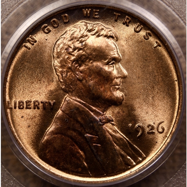 1926 Lincoln Cent PCGS MS65 RD OGH