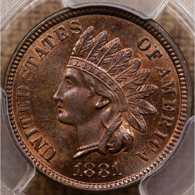 1881 Indian Cent PCGS MS64 RB CAC & EAGLE EYE