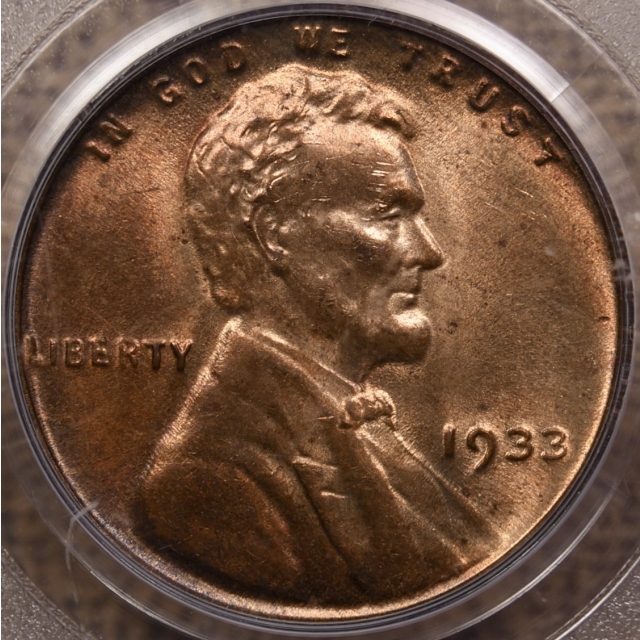 1933 Lincoln Cent PCGS MS64 RB OGH