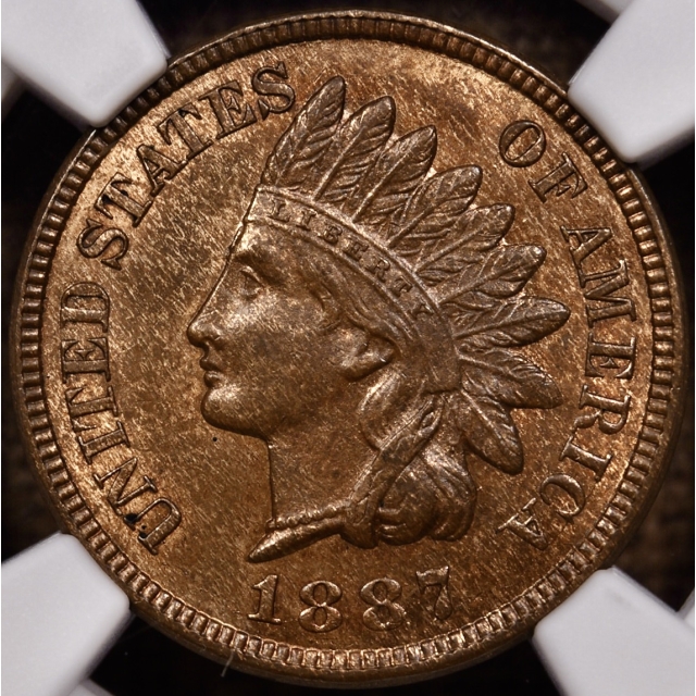 1887 Bronze Indian Cent NGC MS64 BN