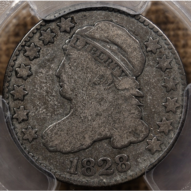 1828 JR-2 Large Date Capped Bust Dime PCGS G6 CAC
