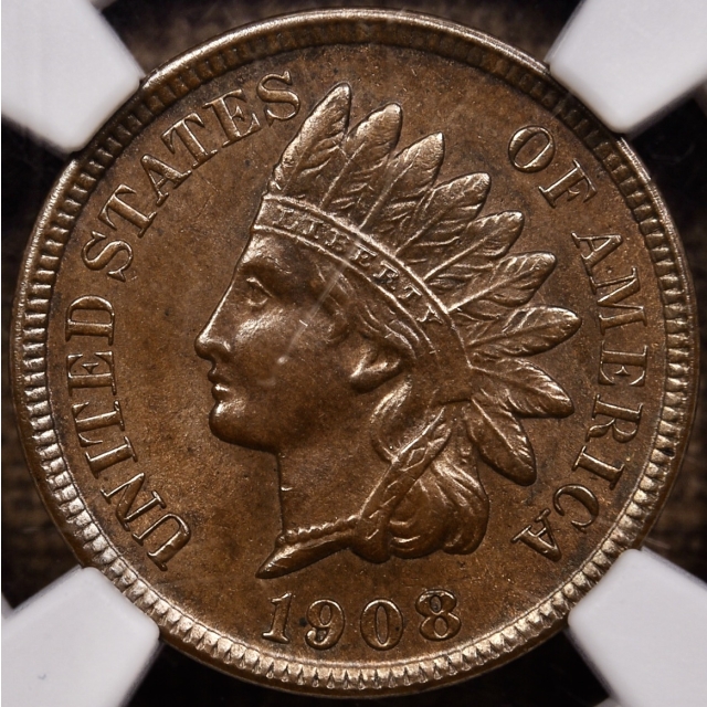 1908-S Indian Cent NGC MS63 BN CAC