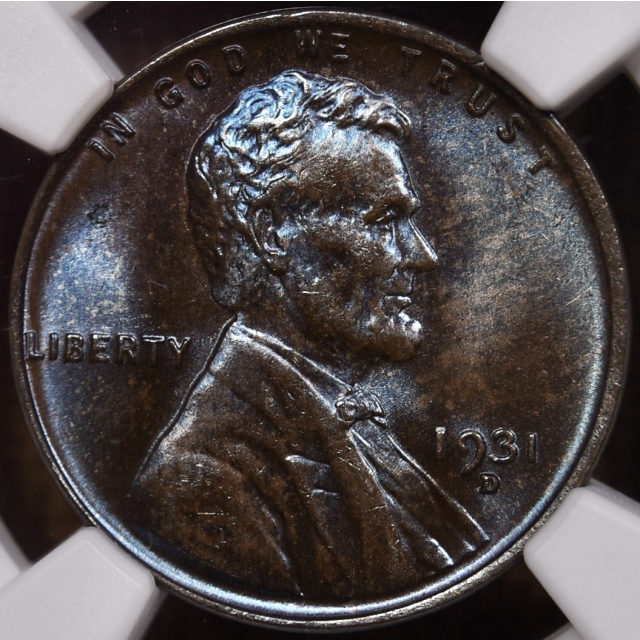 1931-D Lincoln Cent NGC MS65 BN, sweet iridescence