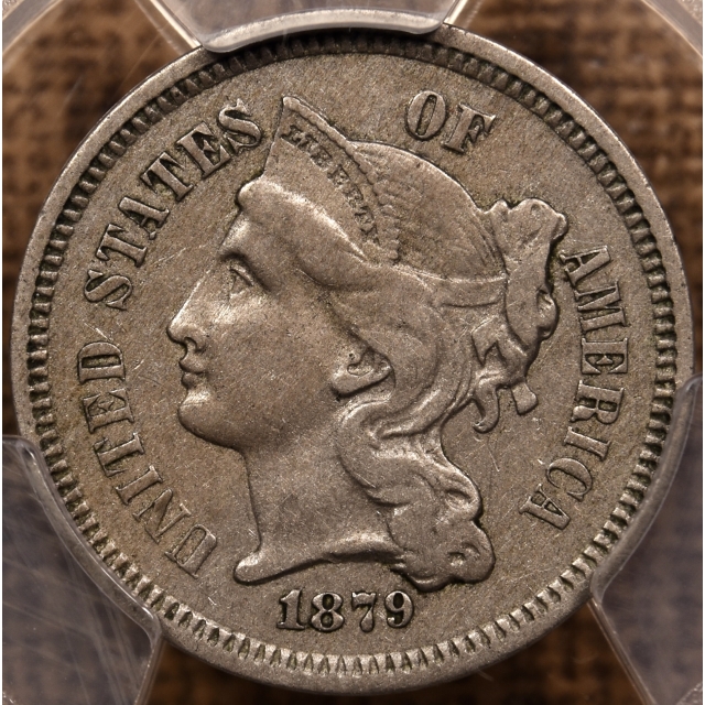 1879 Three Cent Nickel PCGS VF35