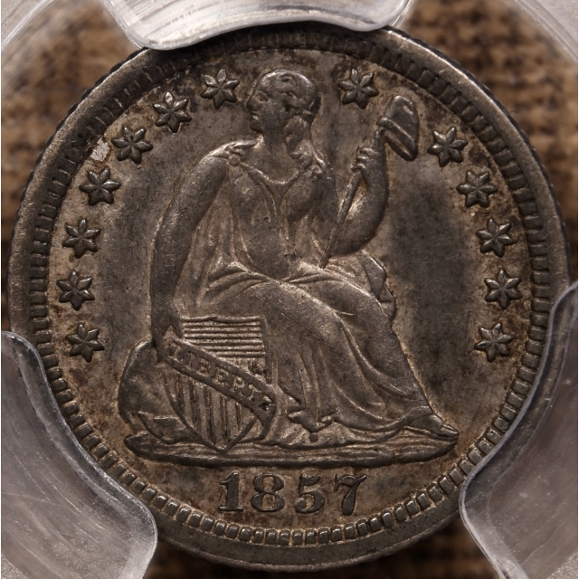 1857-O Liberty Seated Half Dime PCGS AU50