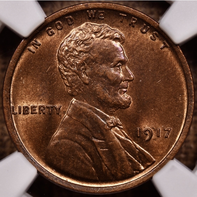 1917 Lincoln Cent NGC MS63 RB