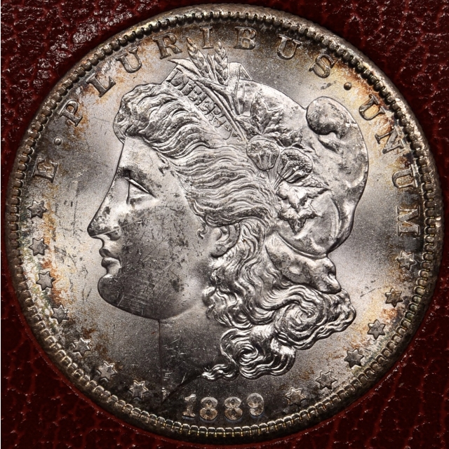 1889-S Redfield Morgan Dollar, Red MS65 Holder