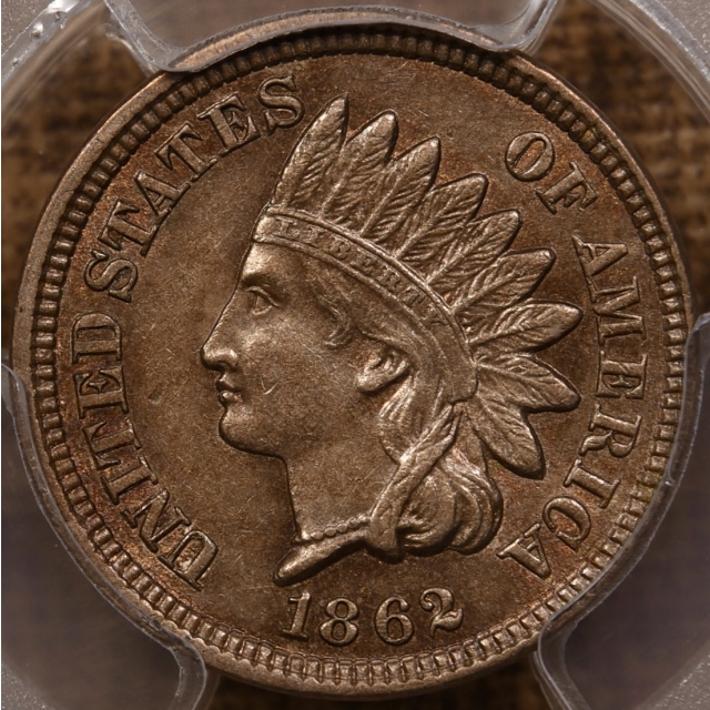 1862 Indian Cent PCGS AU58