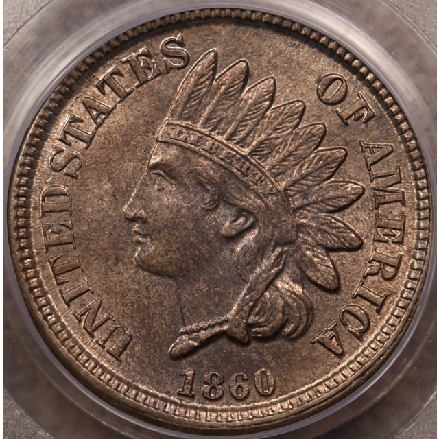 1860 Round Bust Indian Cent PCGS MS62