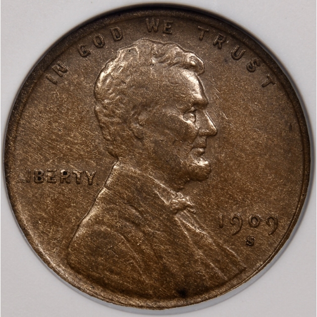 1909-S Lincoln Cent old ANACS XF45, from the 1989 collection