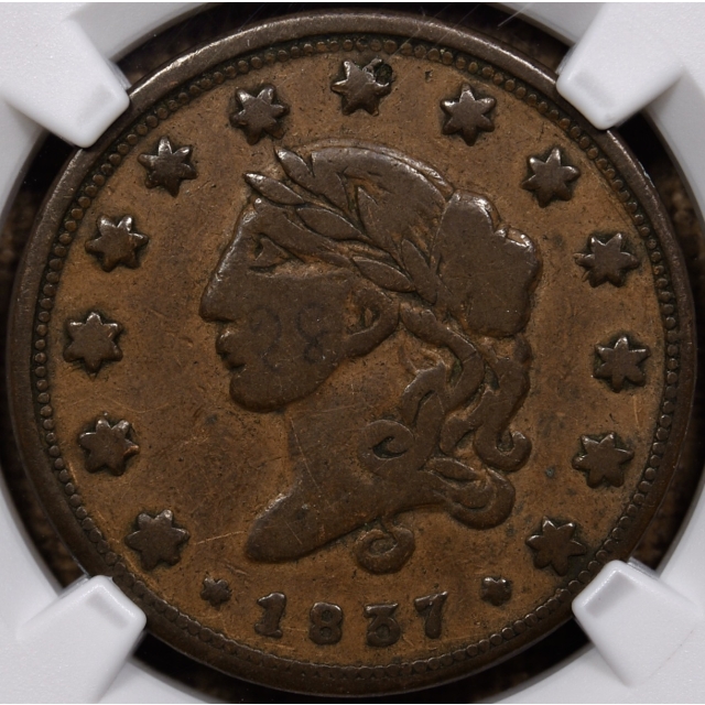 1837 HT-36 Liberty - Not One Cent Hard Times Token NGC F12 BN
