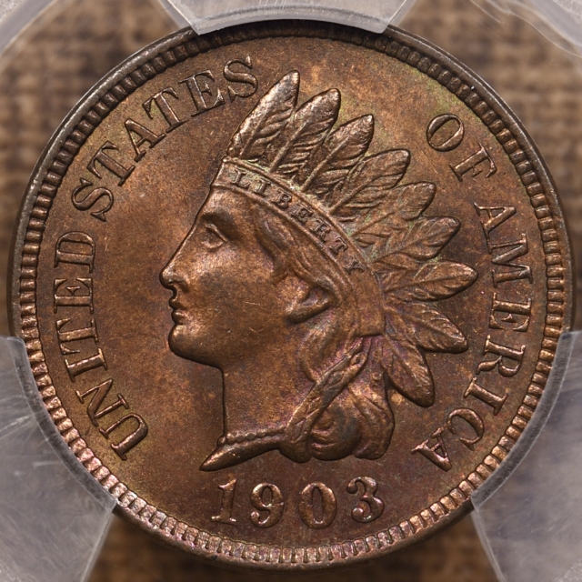 1903  Indian Cent PCGS MS64 RB CAC