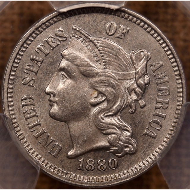 1880 Three Cent Nickel PCGS MS63 CAC