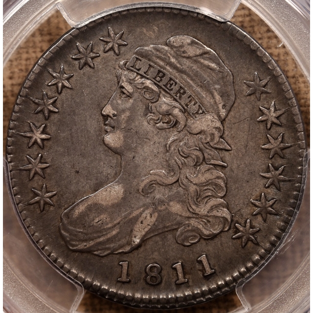 1811 O.107 R4 Small 8 Capped Bust Half Dollar PCGS VF35 CAC, ex. Brunner