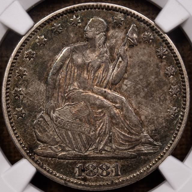 1881 Seated Liberty Half Dollar NGC AU55, ex. Pioneer Boone Family Collection