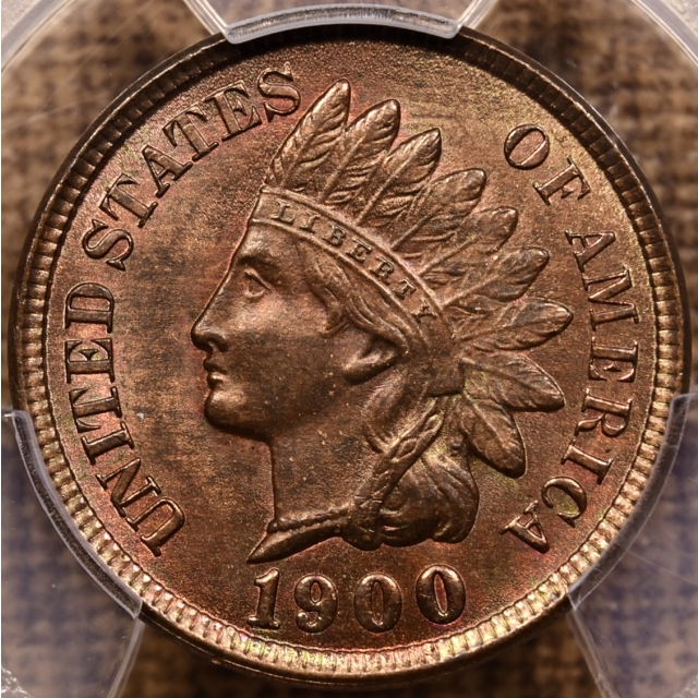 1900 Indian Cent PCGS MS64 RB CAC