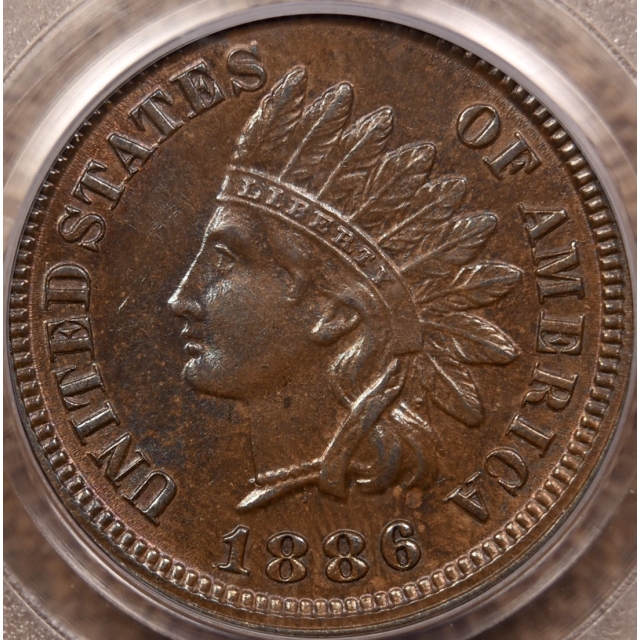 1886 Type 1 Indian Cent PCGS MS64 BN CAC