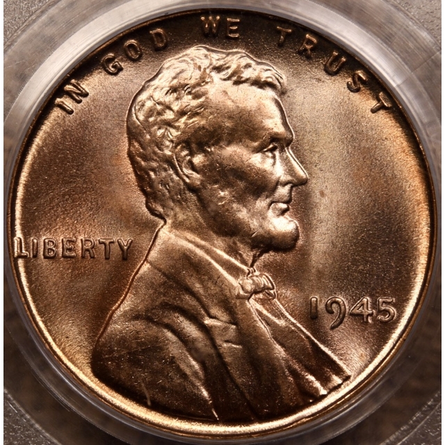 1945 Lincoln Cent PCGS MS67 RD CAC