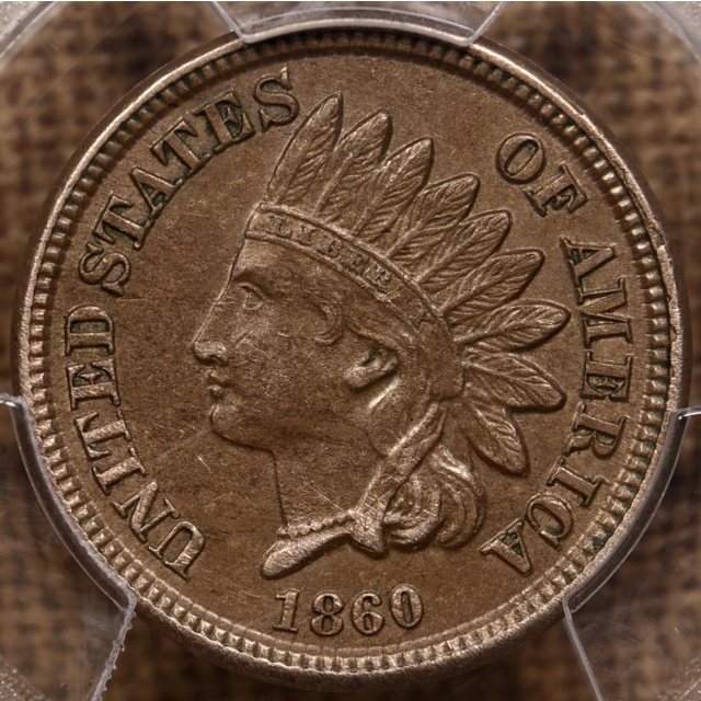 1860 CN Indian Cent PCGS AU55