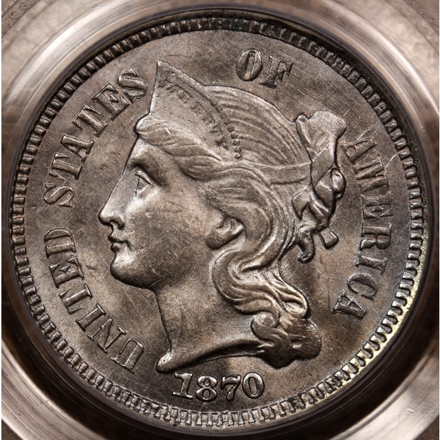 1870 Three Cent Nickel PCGS MS64