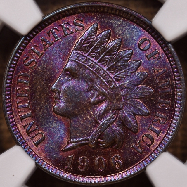 1906 Indian Cent NGC MS64 RB, superb color!