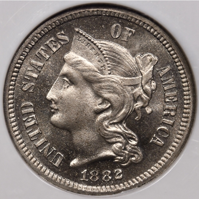 1882 Proof Three Cent Nickel Piece NGC PR65 CAC