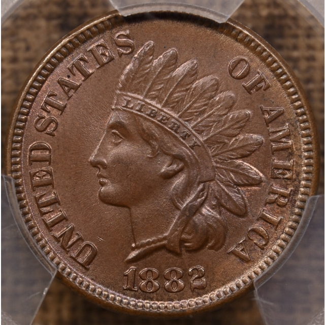 1882 Indian Cent PCGS MS64 BN CAC