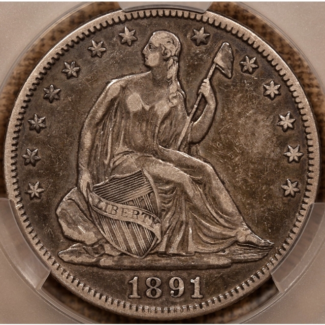 1891 Liberty Seated Half Dollar CACG VF30