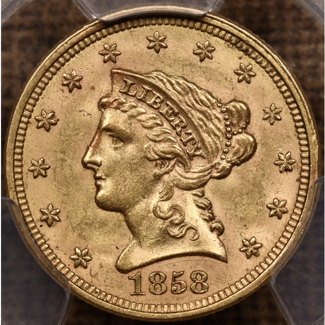 1858 $2.50 Liberty Head Quarter Eagle PCGS MS62 CAC