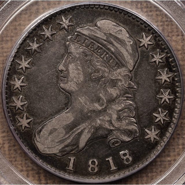 1818/7 O.102 Small 8 Capped Bust Half Dollar PCGS VF30