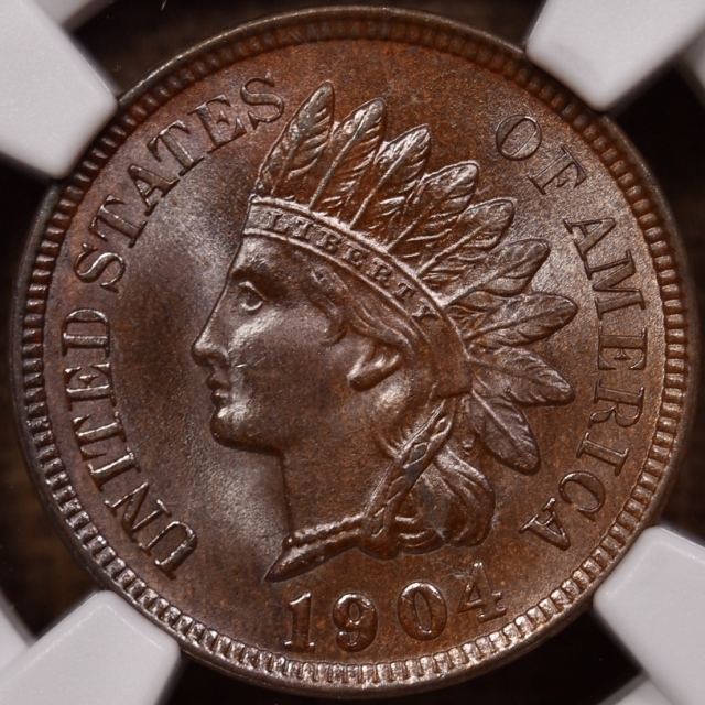 1904 Indian Cent NGC MS65 BN