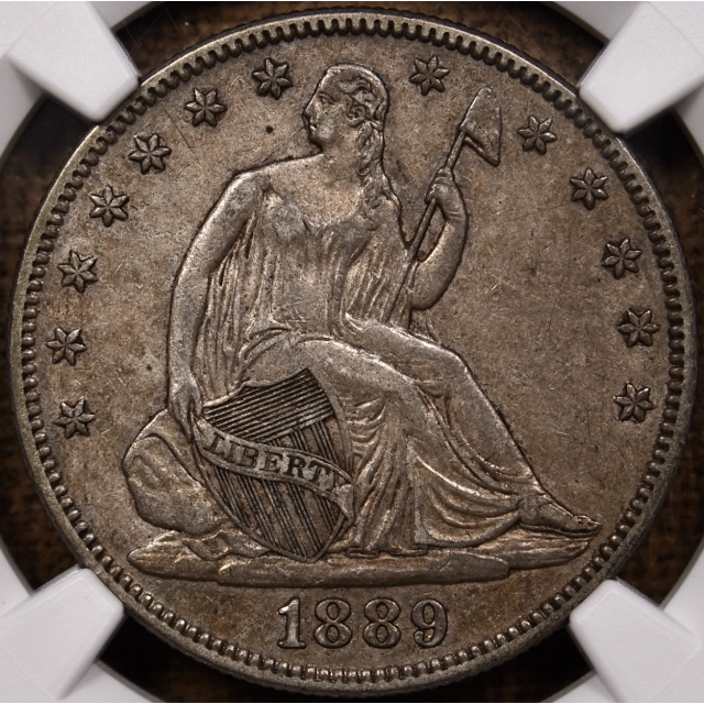 1889 Seated Liberty Half Dollar NGC AU53, ex. Pioneer Boone Family Collection
