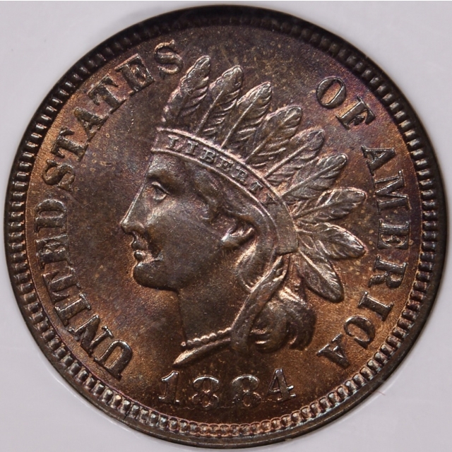 1884 Indian Cent NGC MS64 RB CAC