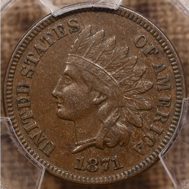 1871 Indian Cent PCGS XF40 CAC