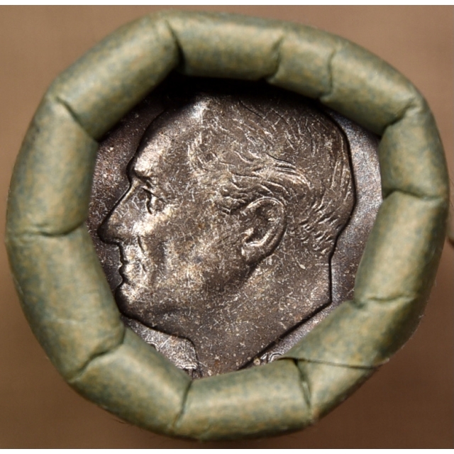 1955-P Roosevelt Dime roll, original bank wrapped