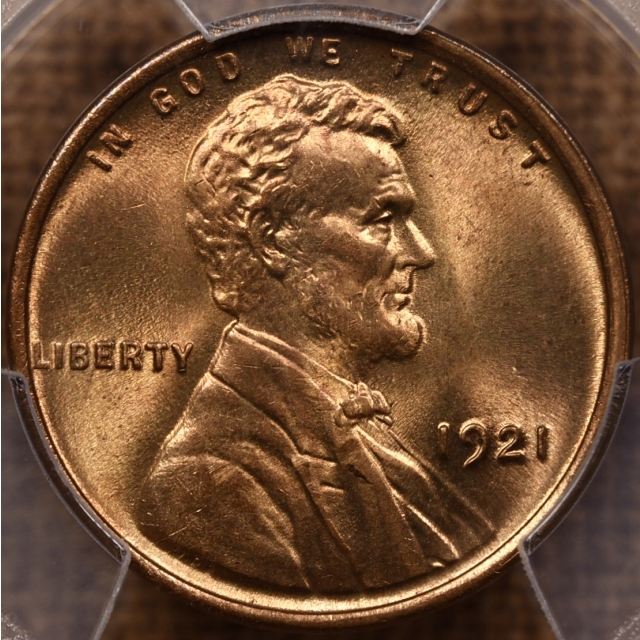 1921 Lincoln Cent PCGS MS65+ RD CAC