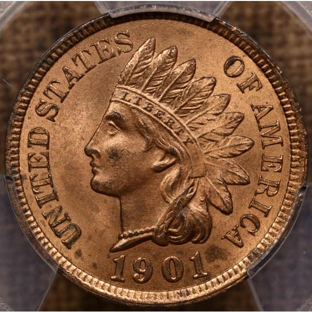 1901 Indian Cent PCGS MS64 RD