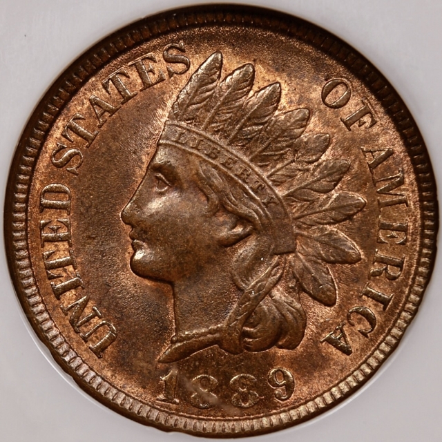 1889 Bronze Indian Cent NGC MS65 RB Fatty