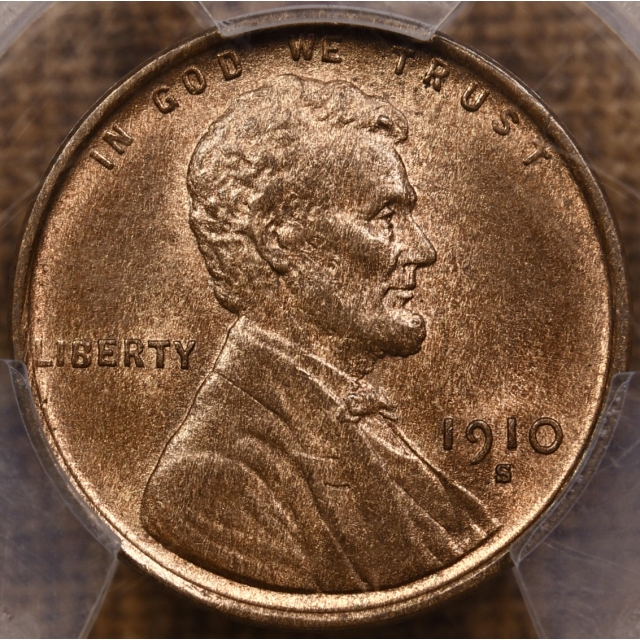 1910-S Lincoln Cent PCGS MS65 RB CAC