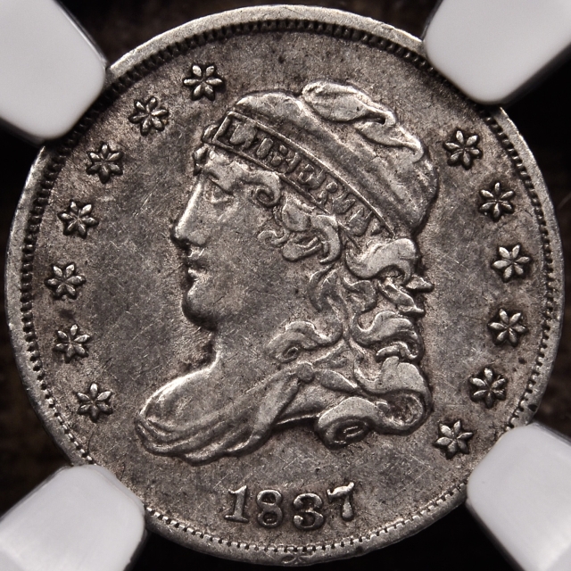 1837 LM-4 Small 5 Capped Bust Half Dime NGC XF45